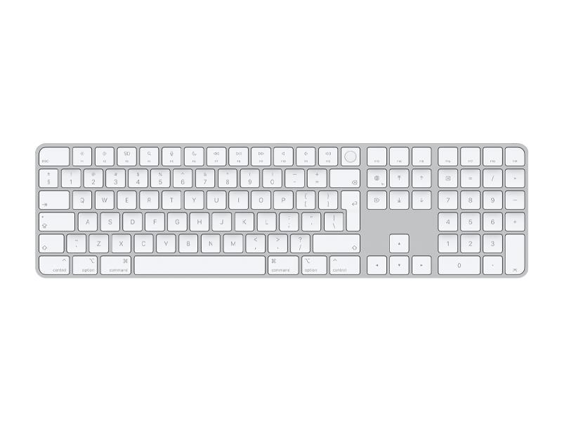 کیبورد اپل Magic Keyboard with Numeric keypad Silver With Touch ID (MK2C3) Magic Keyboard with Touch ID and Numeric Keypad for Mac